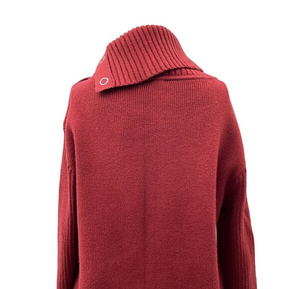 Cabi Pushover Convertible Button Snap Cowlneck Sweater Pullover Red Women Small - Picture 10 of 11